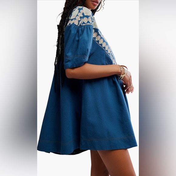 Orson shift Mini Dress NWOT indigo combo - Picture 3 of 4